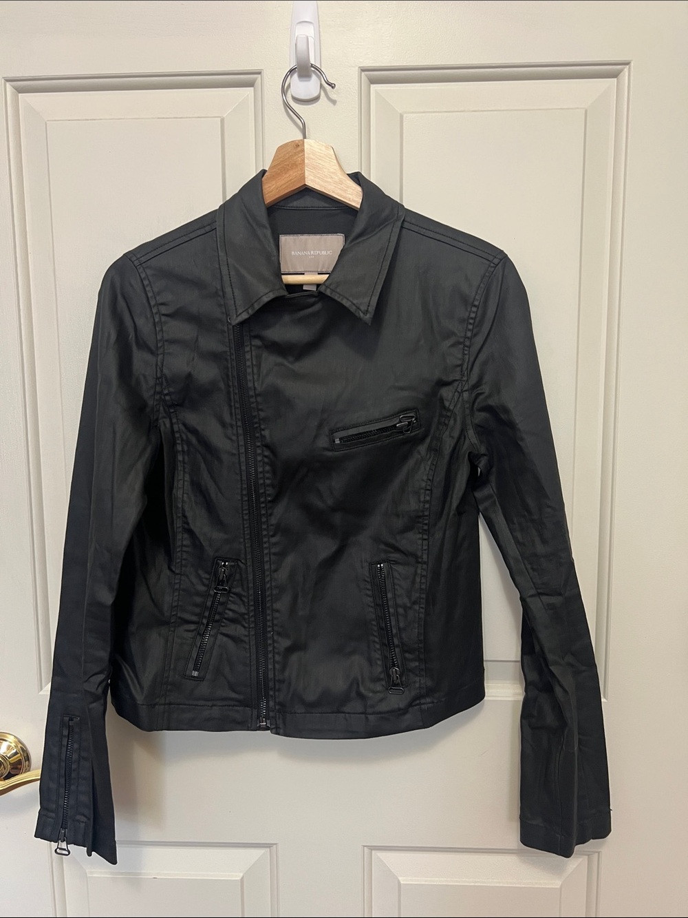 Banana Republic Black Asymmetrical Zip Jacket
